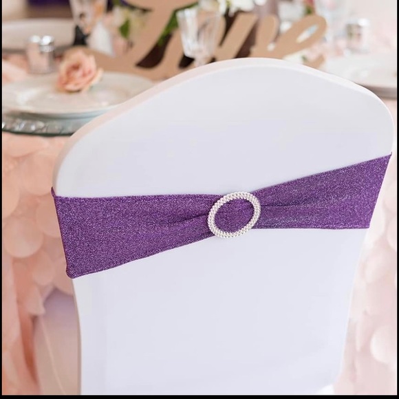 Plum/Purple Chair Sashes - Picture 2 of 3